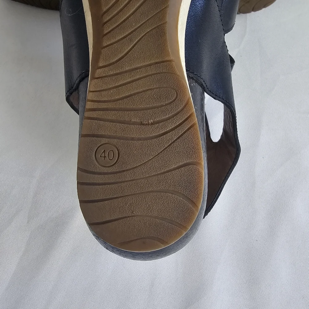 Dansko Valentina Caged Wedge Sandals Black Leather Women’s EU 40 US 9.5–10
